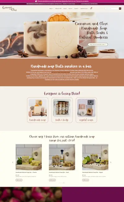 Willis Digital Website Build - Cinnamon and Clove Handmade Soap